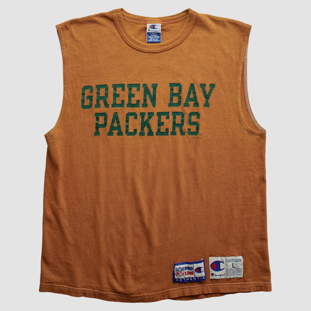 Green Bay Packers Champion 90s Tank - Brown Vintage on sale
