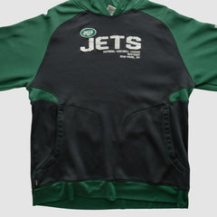 New York Jets Reebok 2010s Hooded Pullover Sweatshirt - Black Vintage discount