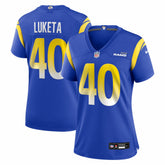 Jesse Luketa Los Angeles Rams Women's Team Game Jersey - Royal sale