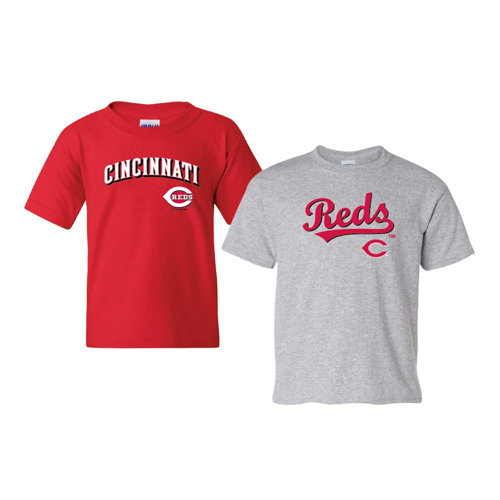 Cincinnati Reds Soft as a Grape Youth 2-Pack Logo T-Shirt Set Red/Gray