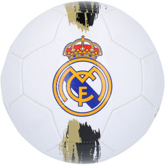Franco Mastantuono Real Madrid Autographed White/Gold Logo Soccer Ball