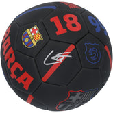 Gavi Barcelona Autographed Black Logo Soccer Ball