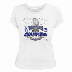 Los Angeles Dodgers Tiny Turnip Women's 2025 World Series Champions Parade T-Shirt White