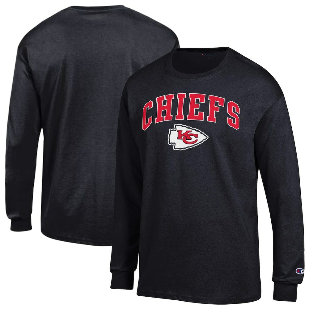 Kansas City Chiefs Champion Arch Over Logo Long Sleeve T-Shirt - Black for sale