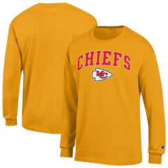 Kansas City Chiefs Champion Arch Over Logo Long Sleeve T-Shirt - Gold outlet