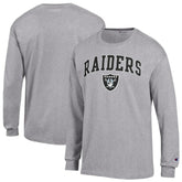 Las Vegas Raiders Champion Arch Over Logo Long Sleeve T-Shirt - Gray sale