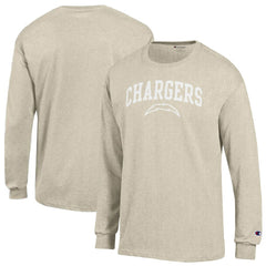 Los Angeles Chargers Champion White Ink Jersey Long Sleeve T-Shirt - Oatmeal outlet