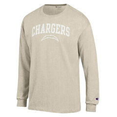 Los Angeles Chargers Champion White Ink Jersey Long Sleeve T-Shirt - Oatmeal outlet