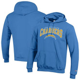 Los Angeles Chargers Champion Powerblend Arch over Logo Hoodie - Powder Blue on sale