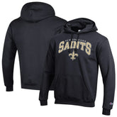 New Orleans Saints Champion Powerblend Arch over Logo Hoodie - Black on sale