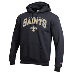 New Orleans Saints Champion Powerblend Arch over Logo Hoodie - Black on sale