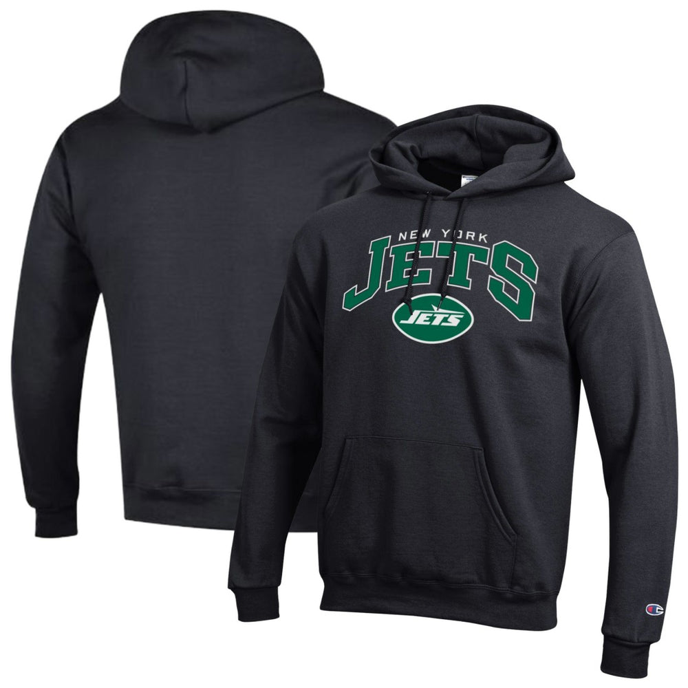 New York Jets Champion Powerblend Arch over Logo Hoodie - Black cheap