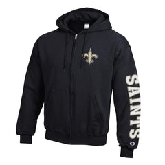 New Orleans Saints Champion Powerblend Fleece Full-Zip Hoodie - Black sale