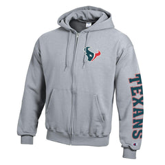 Houston Texans Champion Powerblend Fleece Full-Zip Hoodie - Heather Gray on sale