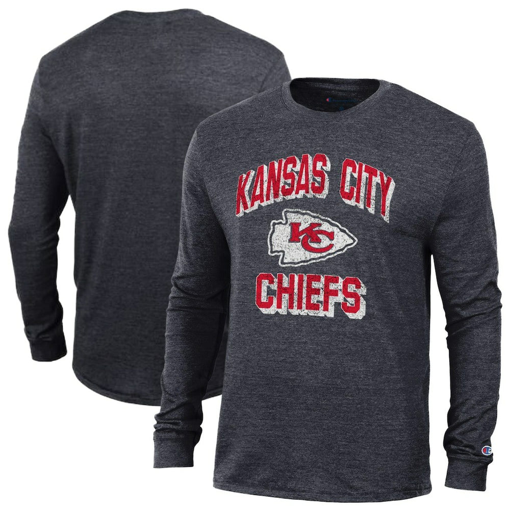 Kansas City Chiefs Champion Ultimate Tri-Blend Long Sleeve T-Shirt - Black cheap