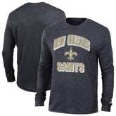 New Orleans Saints Champion Ultimate Tri-Blend Long Sleeve T-Shirt - Heather Black cheap