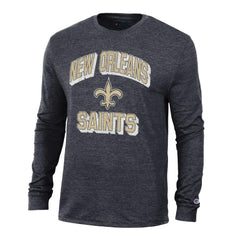 New Orleans Saints Champion Ultimate Tri-Blend Long Sleeve T-Shirt - Heather Black cheap