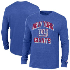 New York Giants Champion Ultimate Tri-Blend Long Sleeve T-Shirt - Heather Royal on sale