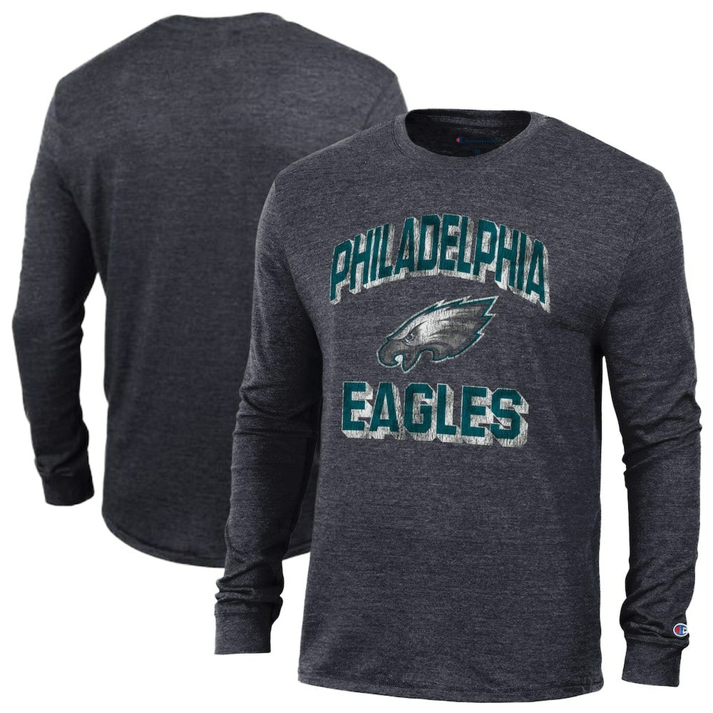 Philadelphia Eagles Champion Ultimate Tri-Blend Long Sleeve T-Shirt - Heather Black discount