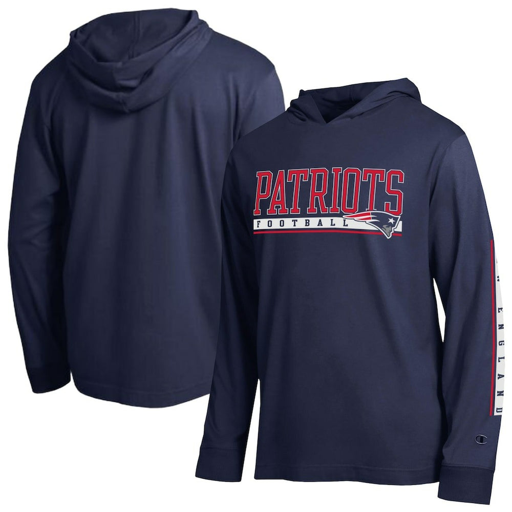 New England Patriots Champion All Star Hoodie T-Shirt - Navy for sale