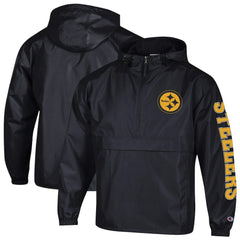 Pittsburgh Steelers Champion Packable Windbreaker Half-Zip Jacket - Black discount