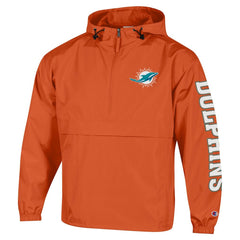 Miami Dolphins Champion Packable Windbreaker Half-Zip Jacket - Orange discount