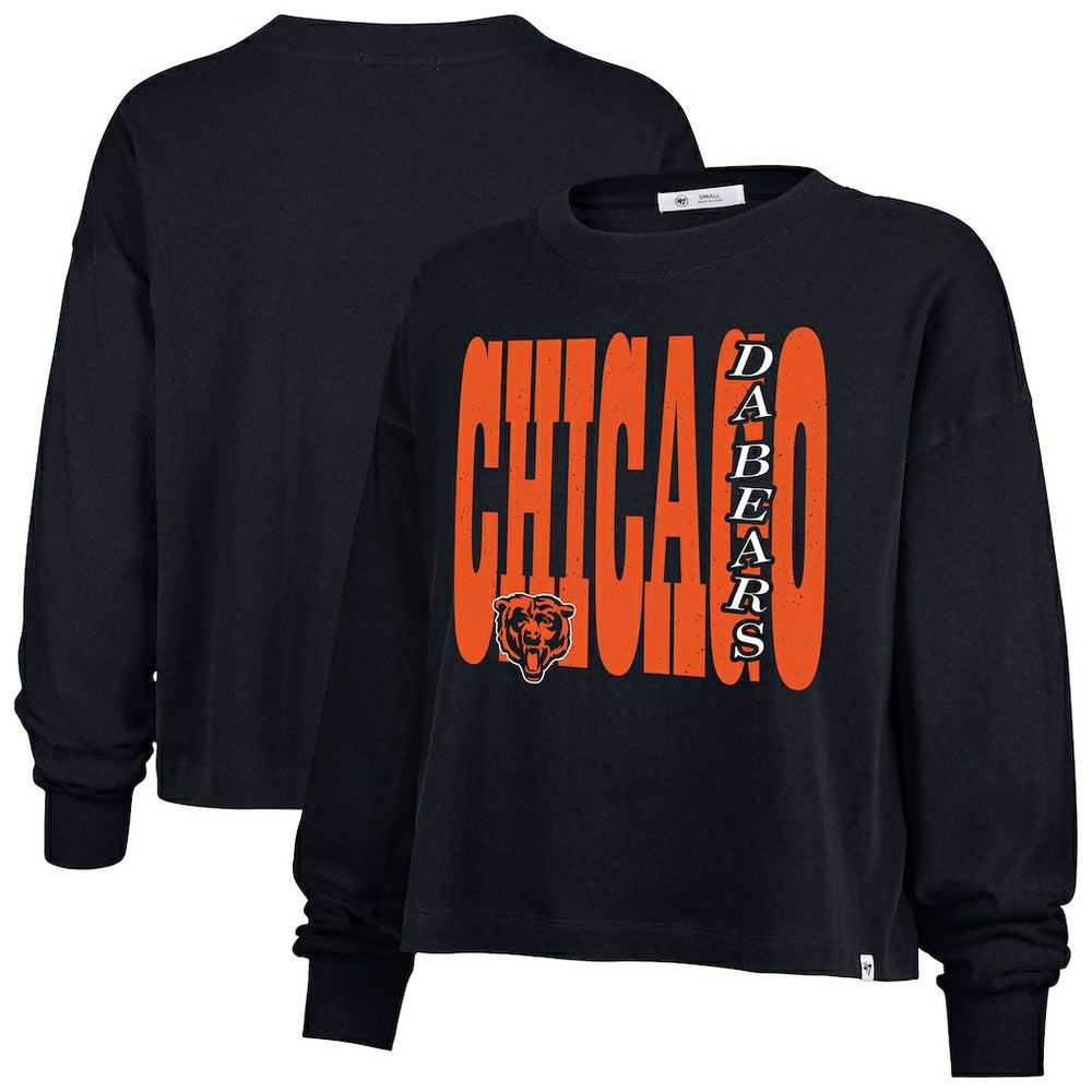 Chicago Bears '47 Women's Stacked Sydney Long Sleeve T-Shirt - Navy discount