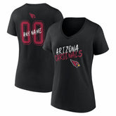 Arizona Cardinals Women's Hustle Personalized Name & Number V-Neck T-Shirt - Black on sale