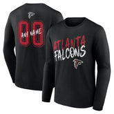 Atlanta Falcons Hustle Personalized Name & Number Long Sleeve T-Shirt - Black for sale