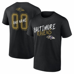 Baltimore Ravens Hustle Personalized Name & Number T-Shirt - Black online