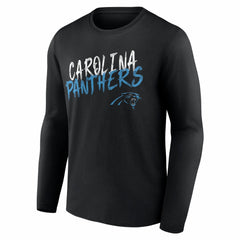 Carolina Panthers Hustle Personalized Name & Number Long Sleeve T-Shirt - Black cheap