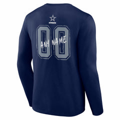 Dallas Cowboys Hustle Personalized Name & Number Long Sleeve T-Shirt - Navy online