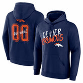 Denver Broncos Hustle Personalized Name & Number Hoodie - Navy sale