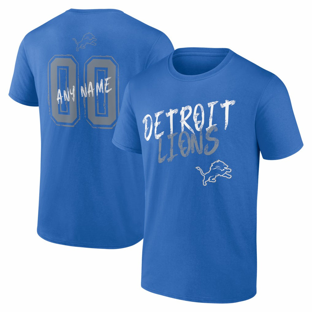 Detroit Lions Hustle Personalized Name & Number T-Shirt - Blue cheap