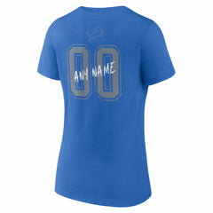 Detroit Lions Women's Hustle Personalized Name & Number V-Neck T-Shirt - Blue for sale