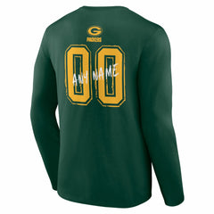 Green Bay Packers Hustle Personalized Name & Number Long Sleeve T-Shirt - Green on sale