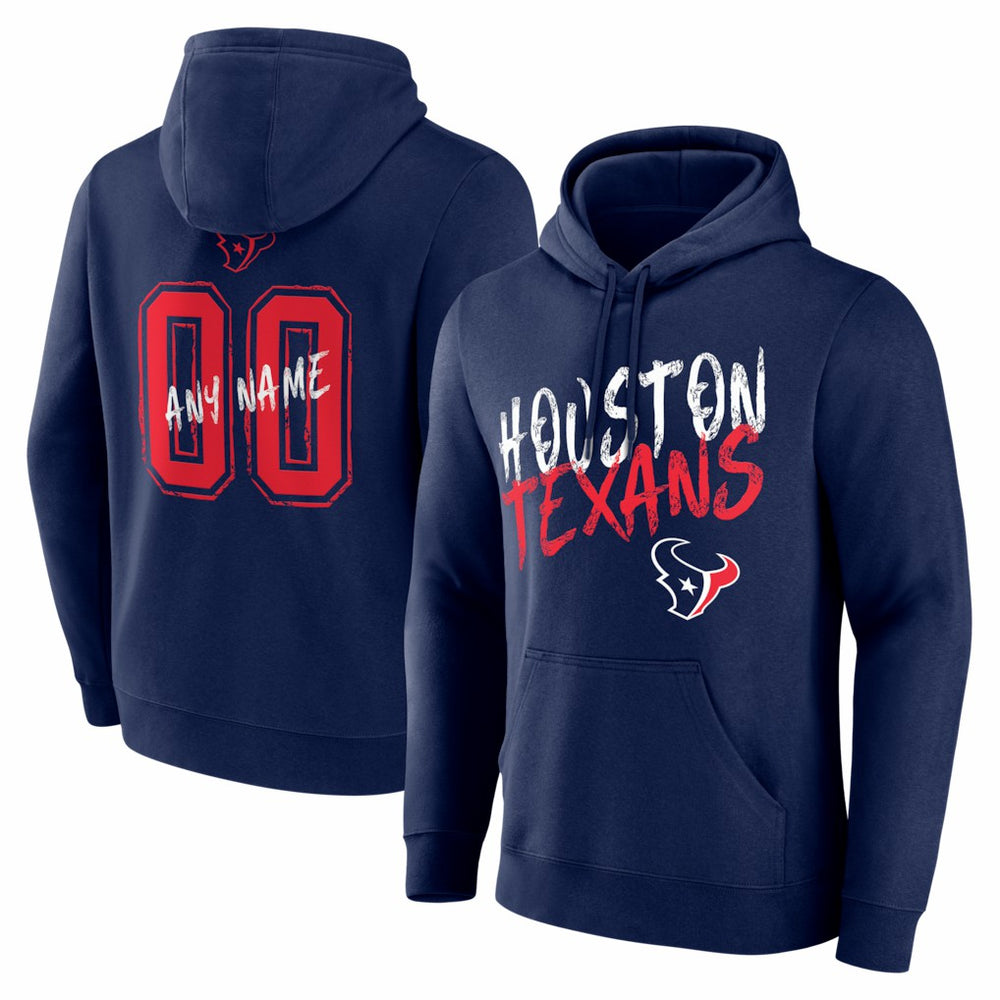 Houston Texans Hustle Personalized Name & Number Hoodie - Navy outlet