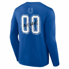 Indianapolis Colts Hustle Personalized Name & Number Long Sleeve T-Shirt - Royal outlet