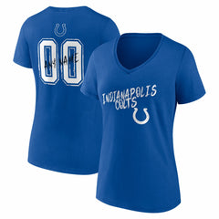 Indianapolis Colts Women's Hustle Personalized Name & Number V-Neck T-Shirt - Royal on sale