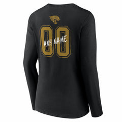 Jacksonville Jaguars Women's Hustle Personalized Name & Number Long Sleeve V-Neck T-Shirt - Black cheap