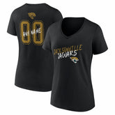 Jacksonville Jaguars Women's Hustle Personalized Name & Number V-Neck T-Shirt - Black for sale