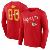 Kansas City Chiefs Hustle Personalized Name & Number Long Sleeve T-Shirt - Red sale