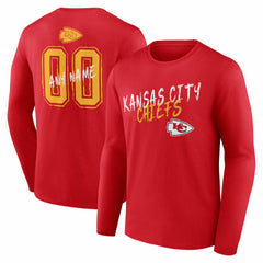 Kansas City Chiefs Hustle Personalized Name & Number Long Sleeve T-Shirt - Red sale