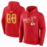 Kansas City Chiefs Hustle Personalized Name & Number Hoodie - Red sale