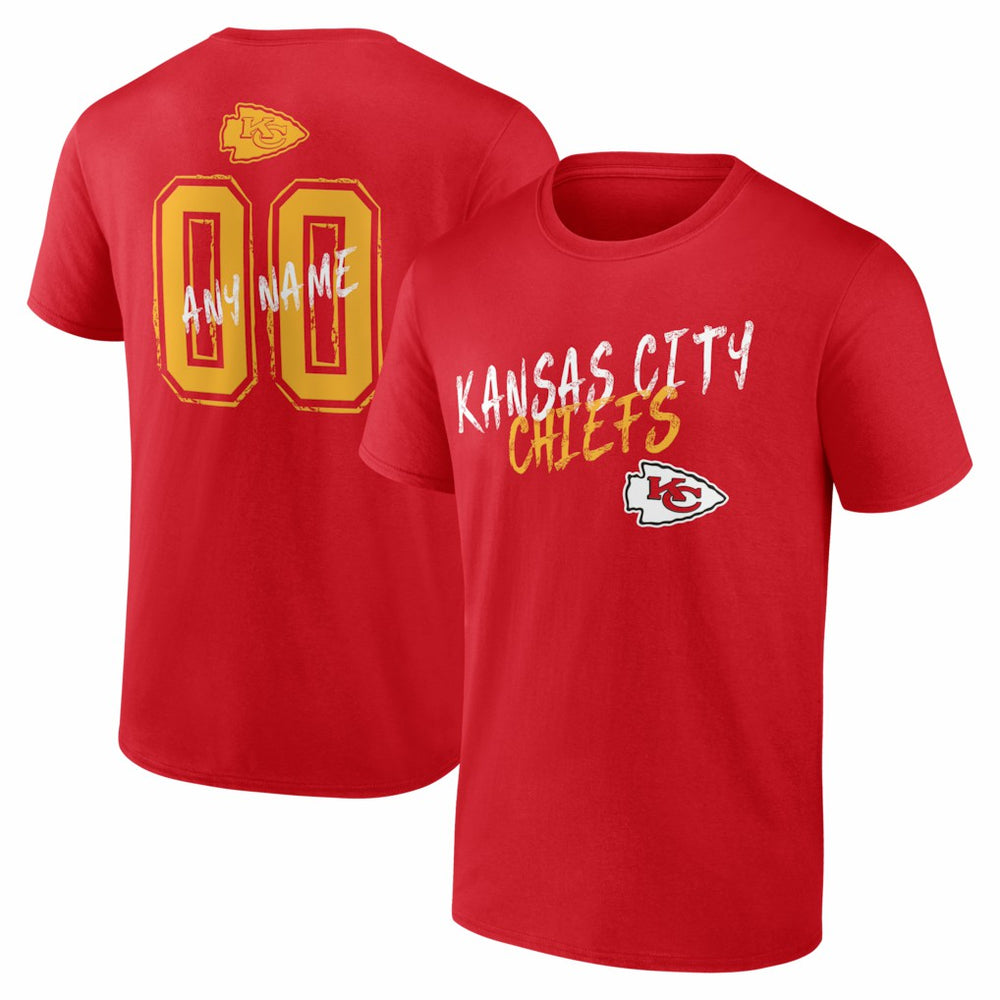 Kansas City Chiefs Hustle Personalized Name & Number T-Shirt - Red cheap