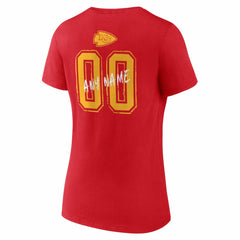 Kansas City Chiefs Women's Hustle Personalized Name & Number V-Neck T-Shirt - Red on sale