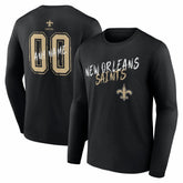 New Orleans Saints Hustle Personalized Name & Number Long Sleeve T-Shirt - Black sale