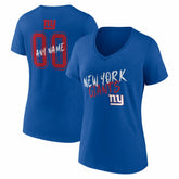 New York Giants Women's Hustle Personalized Name & Number V-Neck T-Shirt - Royal outlet