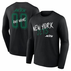 New York Jets Hustle Personalized Name & Number Long Sleeve T-Shirt - Black cheap