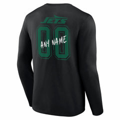 New York Jets Hustle Personalized Name & Number Long Sleeve T-Shirt - Black cheap